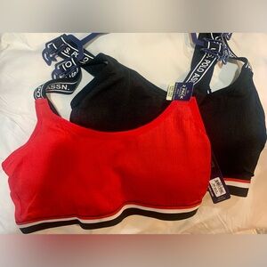 U.S. Polo Assn. Red and Black Sports Bras